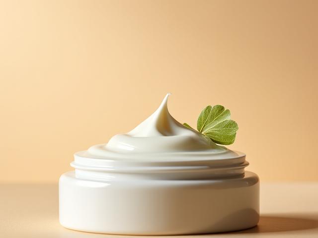 Rich botanical cream texture in a elegant jar
